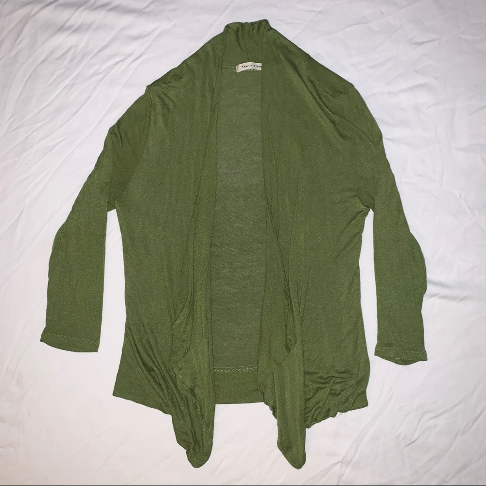 Jade Green Open Front Cardigan